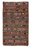 153x250 cm El Dokuması Eski Kilim. Düz Dokuma Tamamı Yün Kilim. Oturma Odası Kilimi