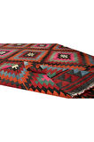 178x330 cm Geometrik Tasarımlı El Dokuma Eski Türk Yün Kilim Halısı