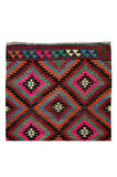 178x330 cm Geometrik Tasarımlı El Dokuma Eski Türk Yün Kilim Halısı