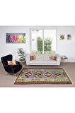 183x266 cm Çok Renkli Eski El Yapımı Kilim, Düz Dokuma %100 Yün Alan Kilimi