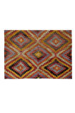 184x258 cm Oda Boyutunda Kilim Halı, Eski El Dokuması Geometrik Desenli Kilim