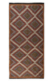183x372 cm Eski Dekoratif El Dokuması Cicim Kilim. %100 Yün
