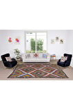 200x325 cm Otantik Eski Dekoratif El Dokuması Cicim Kilim. %100 Yün