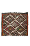 186x305 cm 1970'lerde Yapılmış Eski Dekoratif El Dokuması Cicim Kilim. %100 Yün
