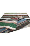 70x371 cm Eski El Yapımı Pamuklu Çaput. Düz Dokuma Kilim Yolluk (Ölçü Ayarlanabilir)