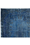 173x270 cm Eski El Yapımı Türk İşi Halı, El Dokuma Mavi Halı