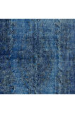 173x270 cm Eski El Yapımı Türk İşi Halı, El Dokuma Mavi Halı