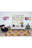 165x338 cm El Dokuma Türk Renkli Kilim, Düz Dokuma Halı, %100 Yünden Yapılmıştır