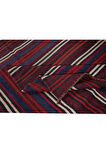 125x320 cm Çizgili Desenli El Dokuma Türk Kilimi, Düz Dokuma Çok Renkli Kilim, %100 Yün