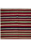 145x297 cm Renkli Çizgili El Dokuma Eski Anadolu Kilim Halısı, 'Düz Dokuma', %100 Yün