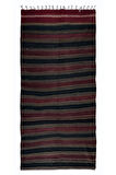 156x330 cm El Dokuma Çizgili Anadolu Kilim Halısı, Düz Dokuma Eski Halı %100 Yün