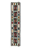 66x287 cm Düz Dokuma Renkli Dar Yolluk Kilim, El Dokuma Geometrik Türk Koridor Halısı