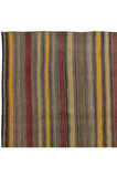 123x166 cm Renkli El Dokuma Anadolu Kilimi, Düz Dokuma Eski Halı, %100 Yün