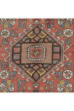 119x173 cm El Yapımı Geometrik Madalyon Tasarımlı Halı, 1960'lardan Halı, Eski Türk Kırmızı Halı