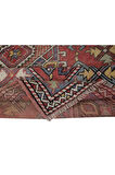 124x175 cm El Yapımı Geometrik Madalyon Tasarımlı Halı, 1960'lardan Halı, Eski Türk Kırmızı Halı