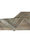50x103 cm Soluk Eski Uşak Küçük Halı. El Yapımı Paspas, Hamam Paspası, Mutfak Küçük Boy Halı