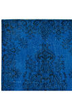 112x212 cm Eski El Yapımı Türk İşi Halı, El Dokuma Mavi Halı
