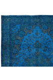 160x273 cm Mavi Renkli El Dokuması Halı, Yenilenmiş Modern Türk Halısı