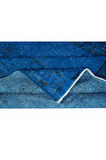156x268 cm Modern El Yapımı Mavi Renkli Türk Halısı, 100% El Dokuması Alan Halısı