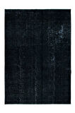 208x297 cm El Dokuması Büyük Halı, Düz Siyah Modern Halı, El Yapımı Yünlü Halı