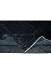 208x297 cm El Dokuması Büyük Halı, Düz Siyah Modern Halı, El Yapımı Yünlü Halı