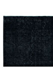 208x297 cm El Dokuması Büyük Halı, Düz Siyah Modern Halı, El Yapımı Yünlü Halı