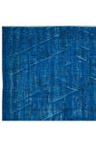 150x253 cm Yeniden Boyanmış Mavi El Dokuma Halı, El Yapımı Eski Halı