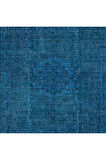 168x275 cm Modern Ev Dekoru Halı, Mavi El Yapımı Halı, Geleneksel Yünlü Halı