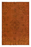 194x305 cm Turuncu El dokuması Halı, El Düğümlü Alan Halısı, Eski Türk Halısı