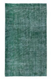 153x262 cm Yeşil El dokuması Halı, El Düğümlü Alan Halısı, Eski Türk Halısı