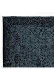167x297 cm Siyah El Yapımı Halı, Yenilenmiş Eski Halı, Yeniden Boyanmış Modern Halı