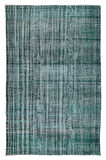 190x289 cm Yeşil Salon Halısı, El Dokuması Yünlü Türk Halısı, Pamuklu Alan Halısı