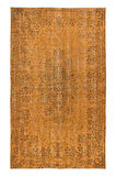 172x278 cm Çağdaş El Yapımı Turuncu Halı, Modern El Dokuma Yeniden Boyanmış Halı