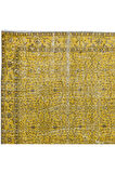 153x281 cm Decorative Sarı El Dokuması Halı, Yeniden Boyanmış Eski Halı