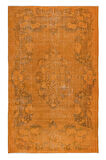 206x323 cm El Dokuma Alan Halısı, El Düğümlü Turuncu Modern Halı