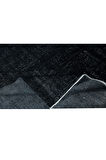 206x303 cm Eski El Yapımı Türk İşi Halı, El Dokuma Siyah Büyük Halı