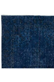 120x206 cm Lacivert Renkli El Dokuması Halı, Yenilenmiş Modern Lacivert Küçük Halı