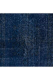 120x206 cm Lacivert Renkli El Dokuması Halı, Yenilenmiş Modern Lacivert Küçük Halı