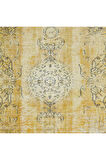 161x273 cm Modern Ev Dekoru El Dokuması Sarı Türk Halısı, Yünlü Oturma Odası Halısı