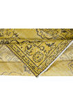 152x270 cm Decorative Sarı El Dokuması Halı, Yeniden Boyanmış Eski Halı