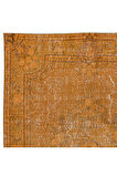160x238 cm El Yapımı Turuncu Halı, El Dokuması Eski Halı, Modern Türk Halısı