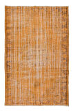 180x276 cm Modern El Yapımı Halı, El Dokuma Halı, Turuncu Tonlarda Yenilenmiş Halı