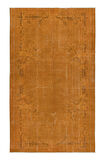 145x236 cm Turuncu Tonlarda El Dokuması Halı, Modern El Düğümlü Halı, Eski Türk Halısı