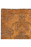161x254 cm El Yapımı Turuncu Halı, El Dokuması Eski Halı, Modern Türk Halısı