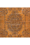 161x254 cm El Yapımı Turuncu Halı, El Dokuması Eski Halı, Modern Türk Halısı