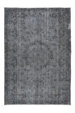 170x252 cm El Yapımı Türk Halısı, Gri El Dokuması Halı, Modern Yünlü Halı