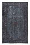 164x256 cm Eski El Yapımı Türk İşi Halı, El Dokuma Gri Halı