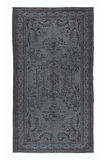 158x267 cm Modern El Yapımı Gri Renkli Türk Halısı, 100% El Dokuması Alan Halısı