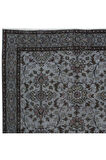 120x200 cm Gri Tonlarda El Dokuması Halı, Modern El Düğümlü Halı, Eski Türk Halısı