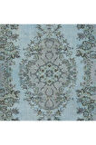 175x275 cm Ev Dekoru Halı, El Dokuması Mavi Tonlarda Modern Halı, Oturma Odası Dekoru Halı